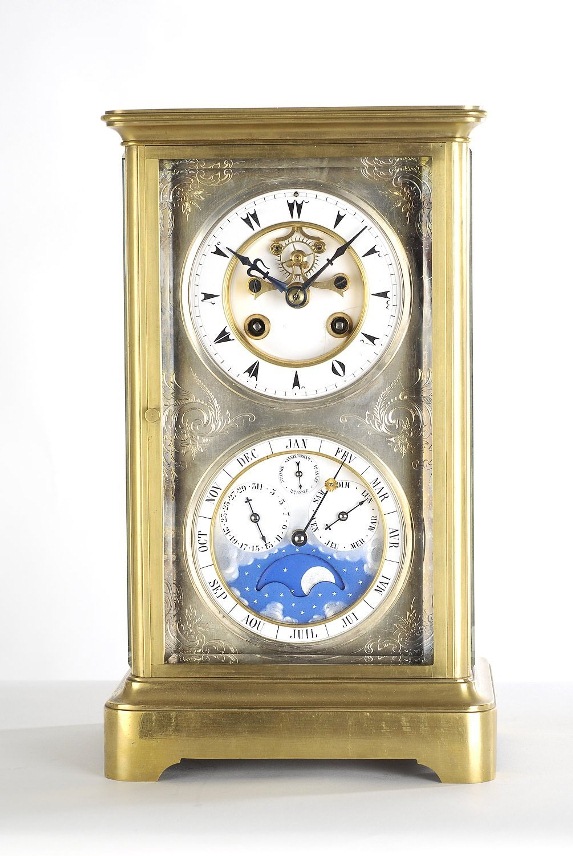 S. Marti & Cie. à Paris, Werk Nr. 10876, circa 1880, Astronomische Tischuhr mit ewigem Kalender und Halbstunden- / Stundenschlagwerk für den osmanischen Markt mit Brocot-Hemmung.