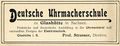 DEUTSCHE UHRMACHERSCHULE Glashütte in Sachsen Historische Reklame von 1905.jpg